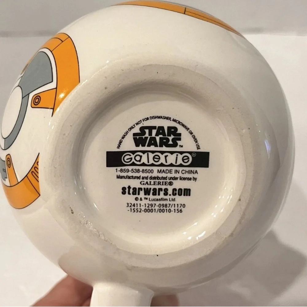 Star Wars Lucasfilm Cute BB-8 Droid Lightweight Ceramic Coffee Mug White 12 oz